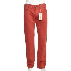 Guess LINCOLN Slim Straight Leg Denim Jeans Pants Faded Red 32x32/33x32 Nwt $98